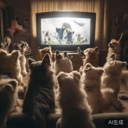 狗狗爱电视，群居互动乐