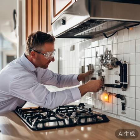 安装燃气灶，注意密封与平衡
