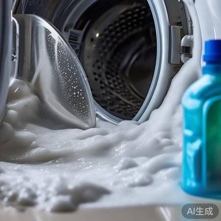 洗衣机需定期清洗,减少泡沫。