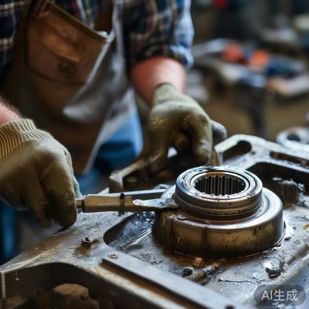 拆旧轴承,清理油泥