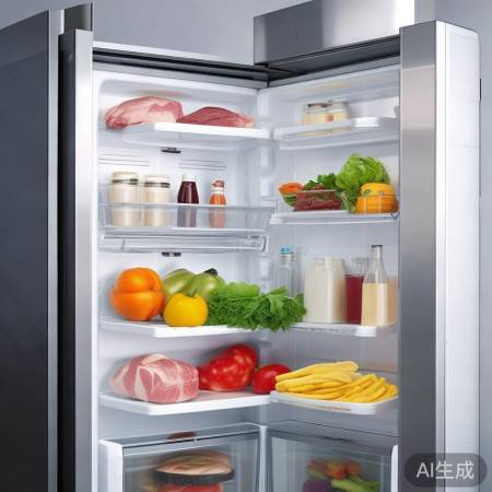 多层储物架冰箱，空间充足