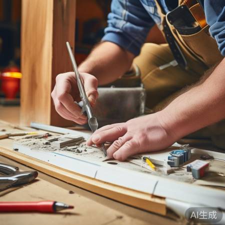 安装门吸，标记调整勾爪