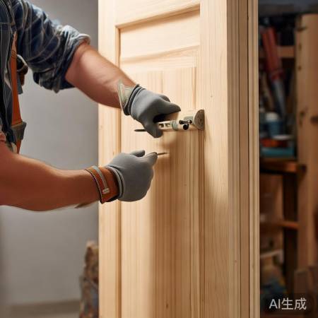 安装门扇,调整间隙