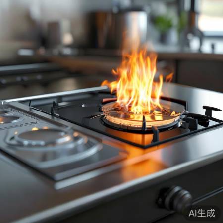 “燃气灶安全，易清洁面板”