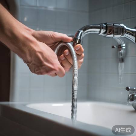拧紧淋浴软管,力度适中